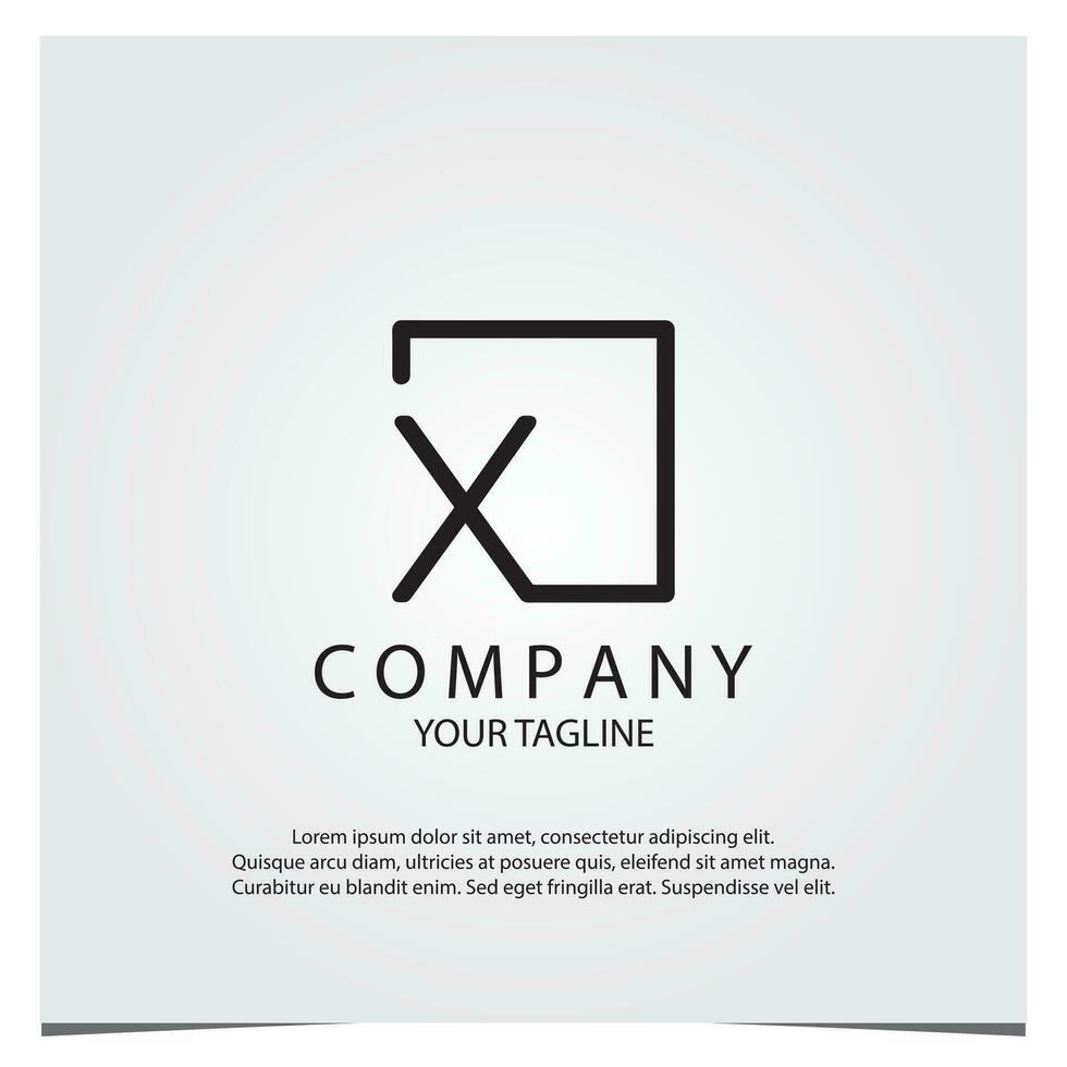 Black square x logo premium elegant template vector eps 10