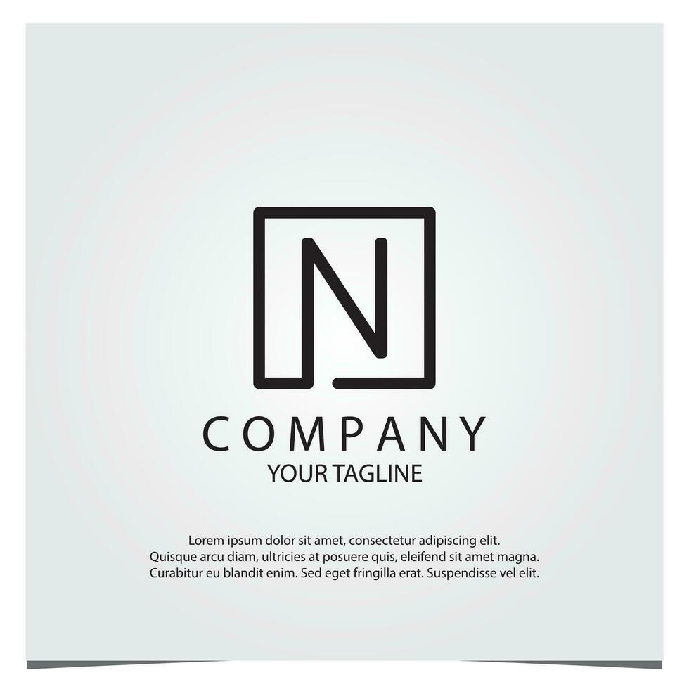 Black square n logo premium elegant template vector eps 10