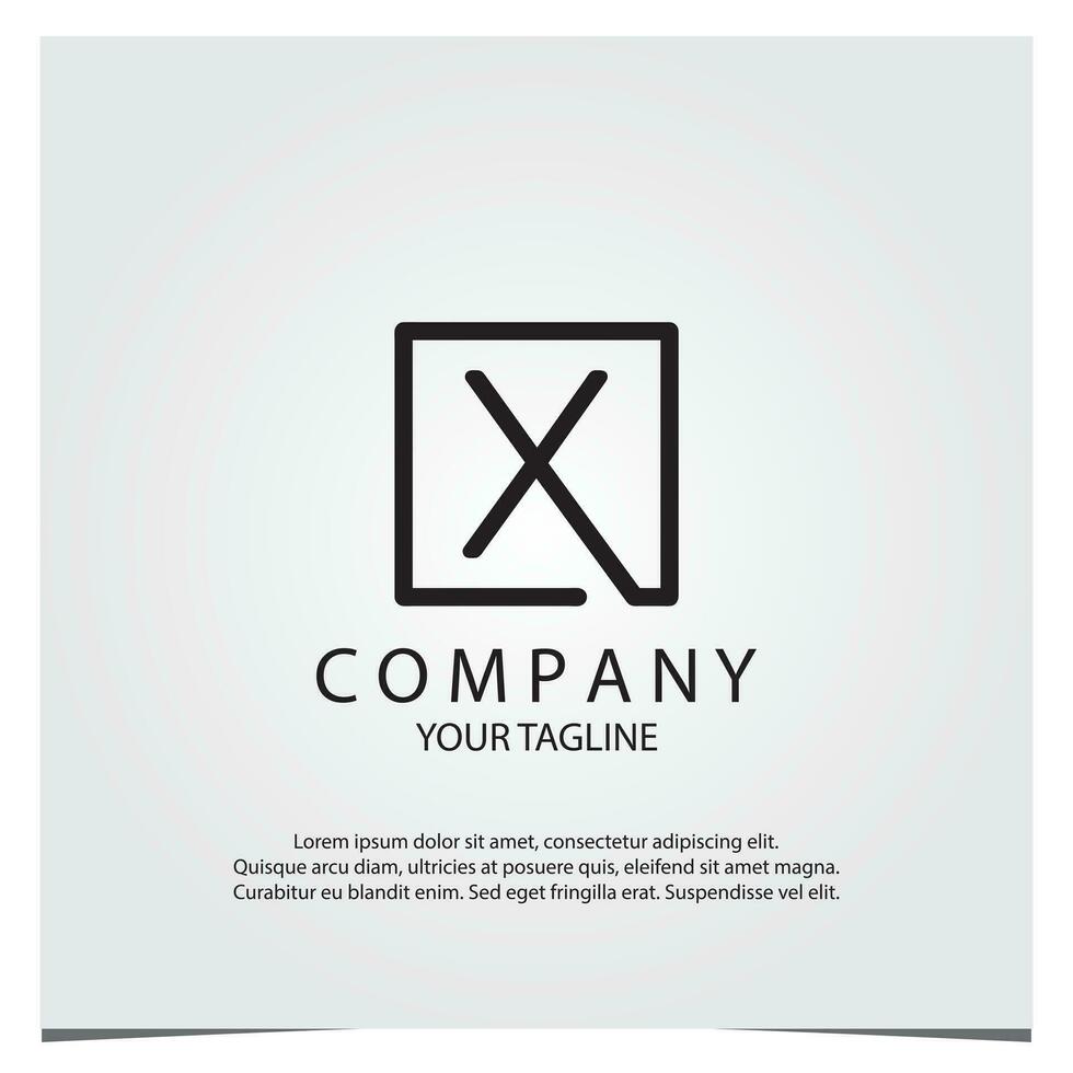 Black square x logo premium elegant template vector eps 10