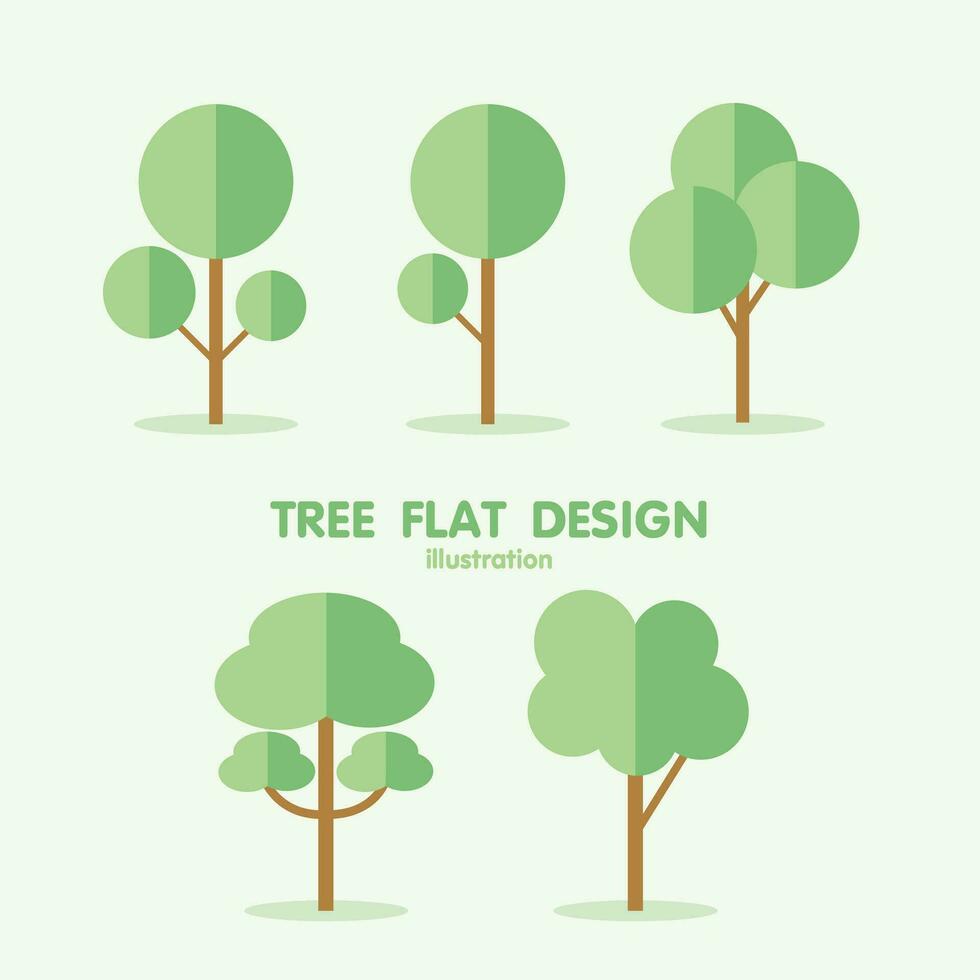 Tree Plant illustration, flat design, and minimal style vector