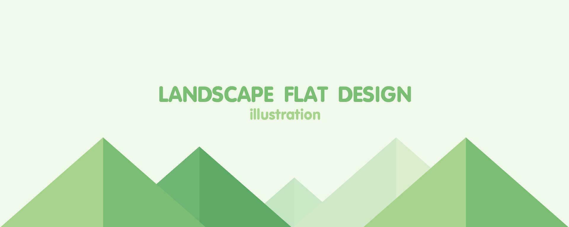 Mountain hill landscape illustration in flat and minimal design ...