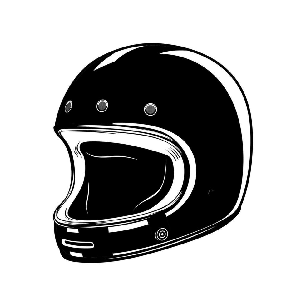 negro y blanco clásico casco ilustración vector