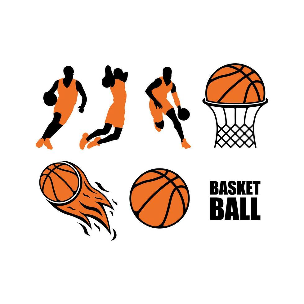 baloncesto vector conjunto ilustración