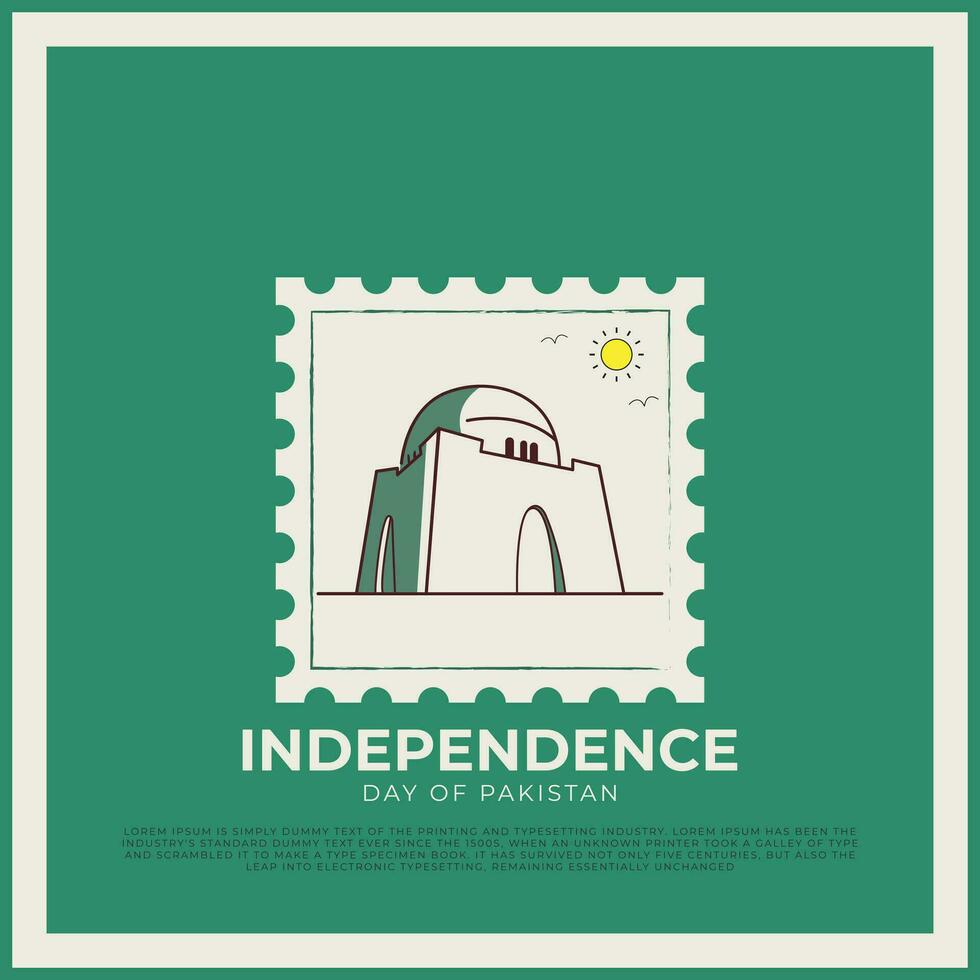 independencia día de Pakistán mínimo enviar diseño vector