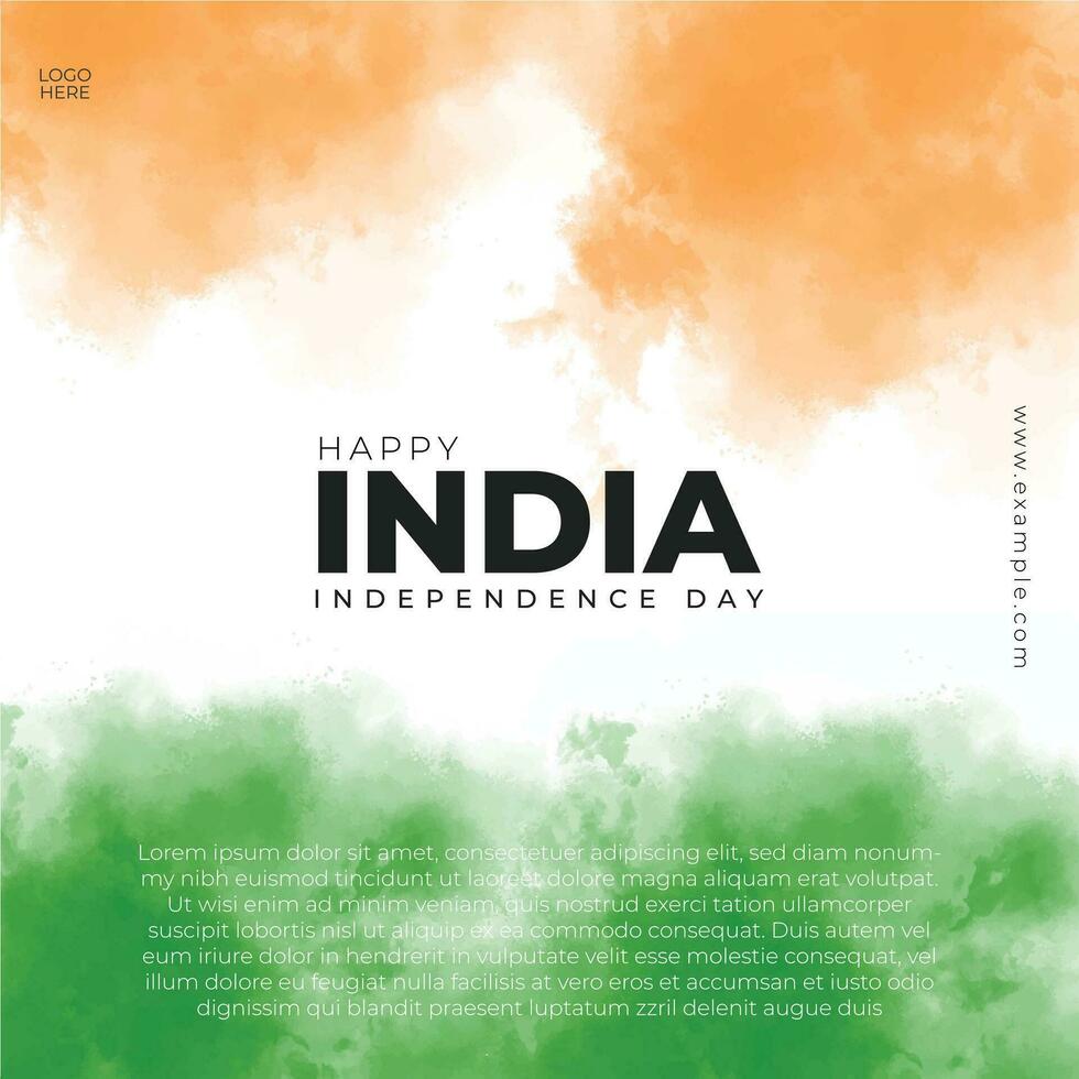 Happy Indian Independance day Vector Social media post template