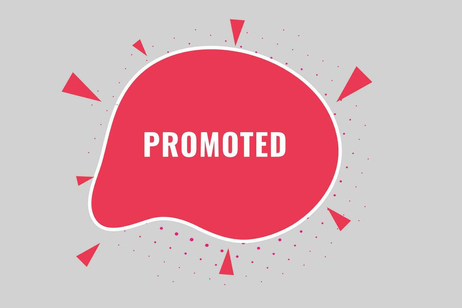 Promoted Button. Speech Bubble, Banner Label Promoted vector