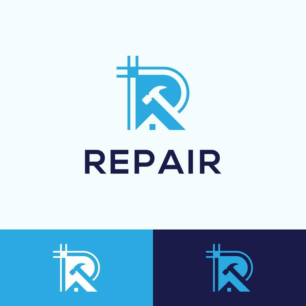 Construction Building Logo, letter R Icon vector