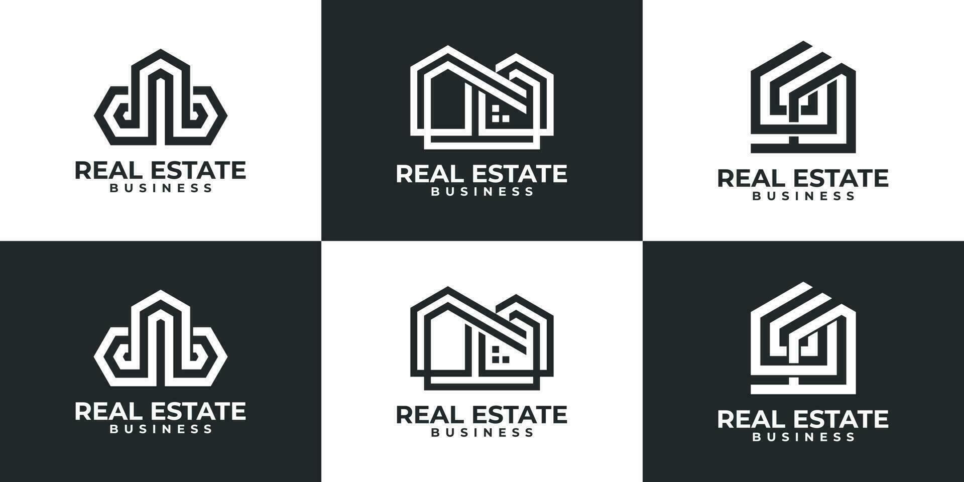 set of modern real estate logo inspiration vector