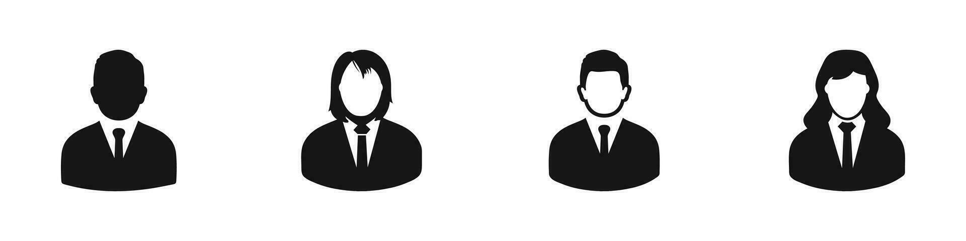 Businessman Icon Set. Editable Flat Vector Illustration.