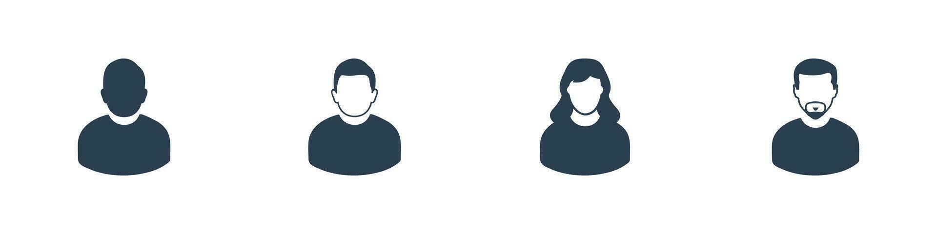 User Icon Set. Editable Flat Vector Illustration.