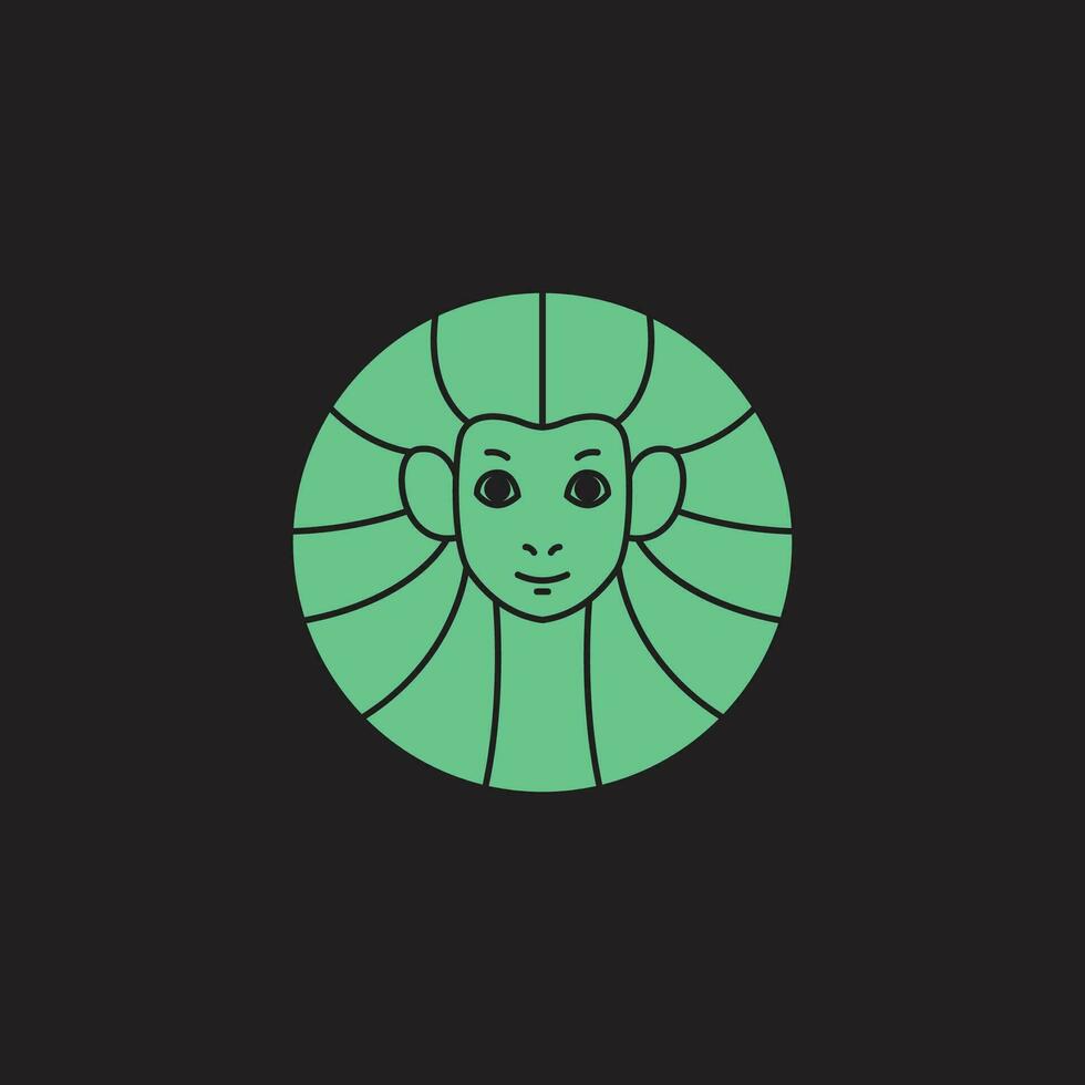 smiling goddess logo, with modern and simple and elegant vector