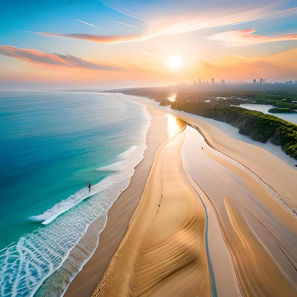 Beach day with palm trees photo