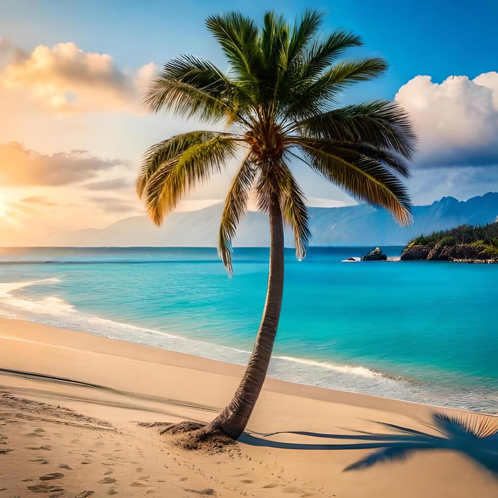 Beach Day With Palm Trees photo