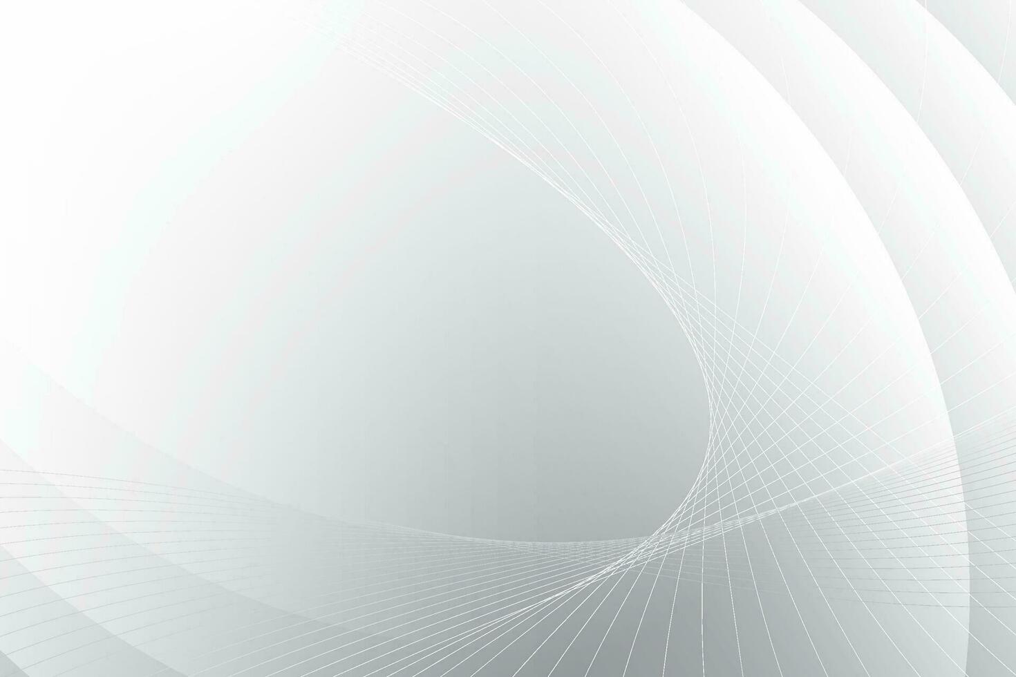 Abstract  white and gray color, modern design stripes background with geometric round shape, wavy line pattern. Vector illustration.