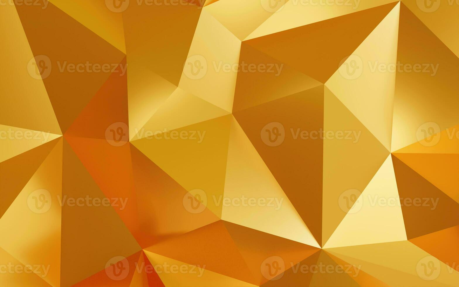 Abstract geometric gold color background, polygon, low poly pattern. 3d render illustration. photo