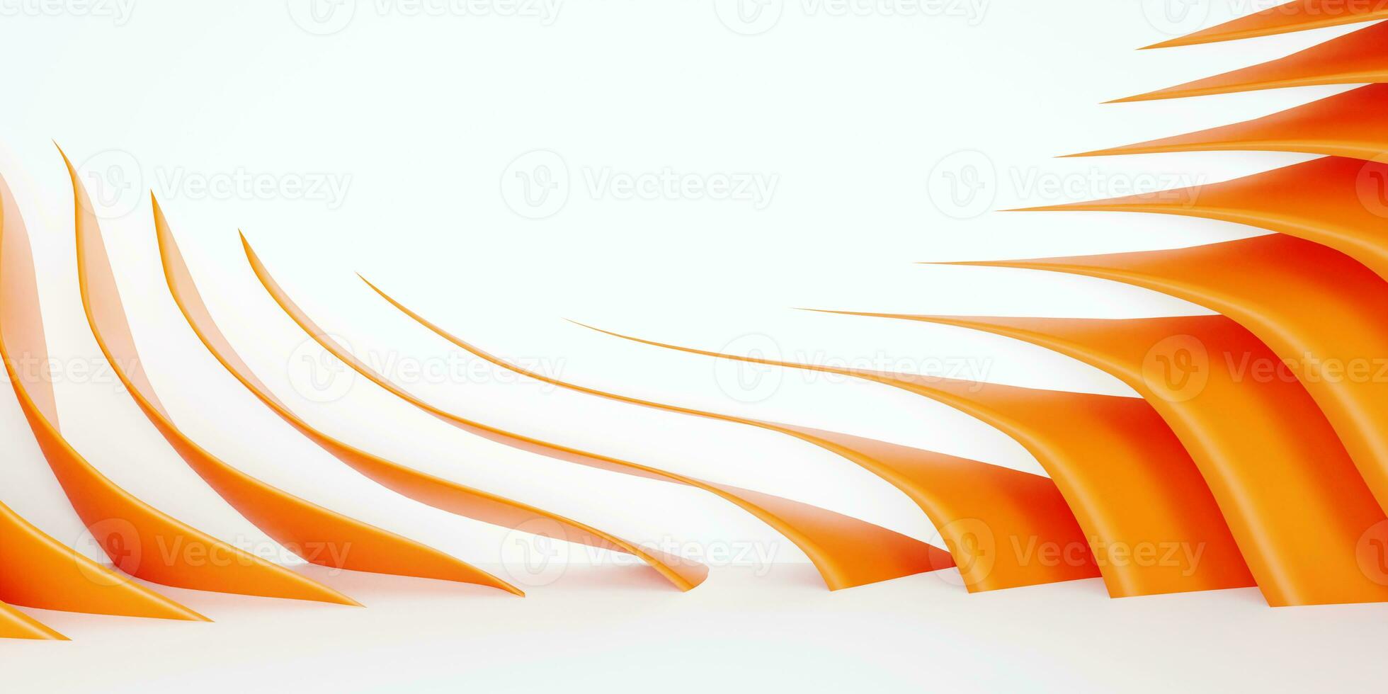 3D abstract orange and white color background with curve line. 3D render illustration. photo