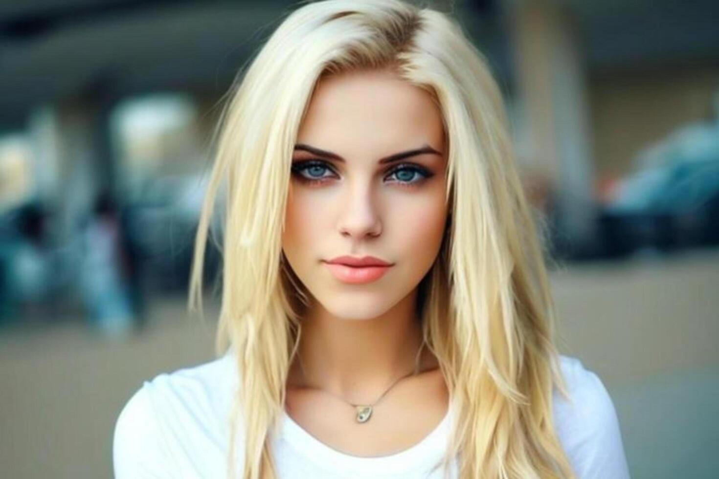 A woman with a white shirt photo
