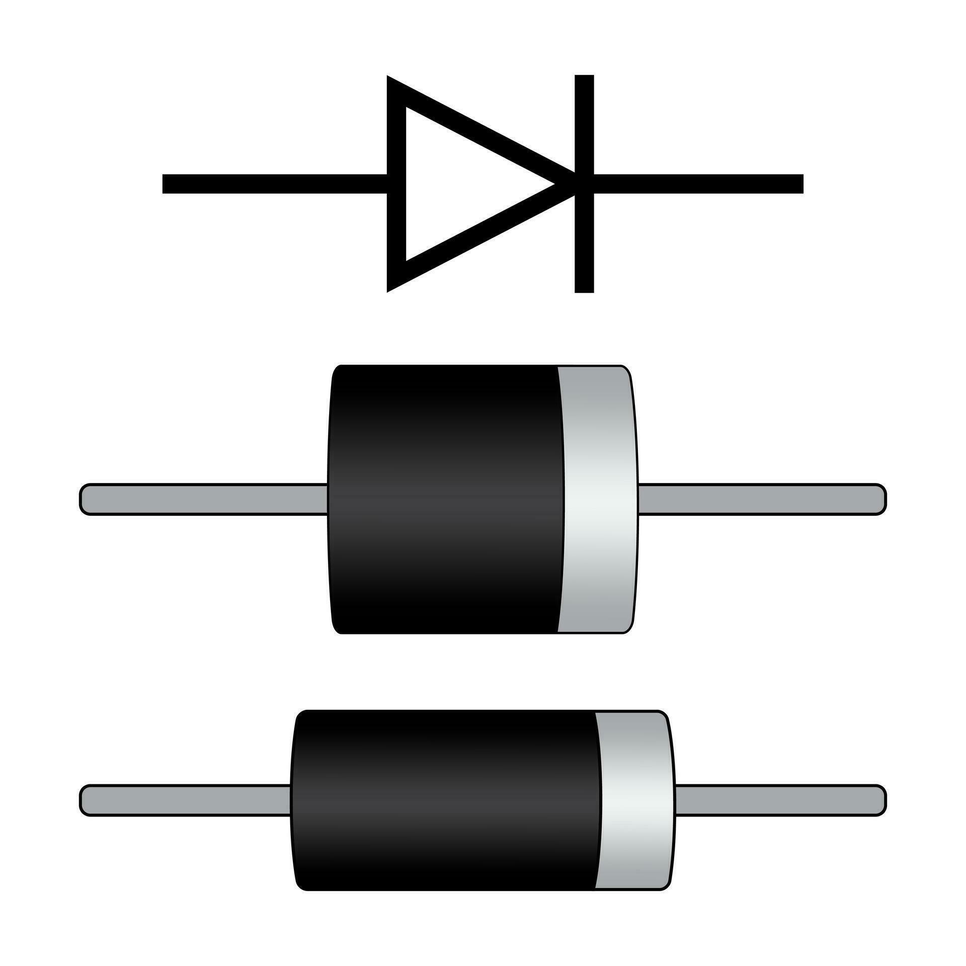 Diode and Symbol. Rectifier Diode. Electronic Component. 25747529