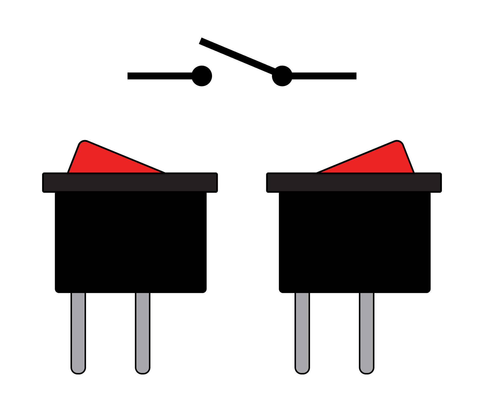 Electrical Switch and Symbol. Rocker Switch. 25747541 Vector Art at
