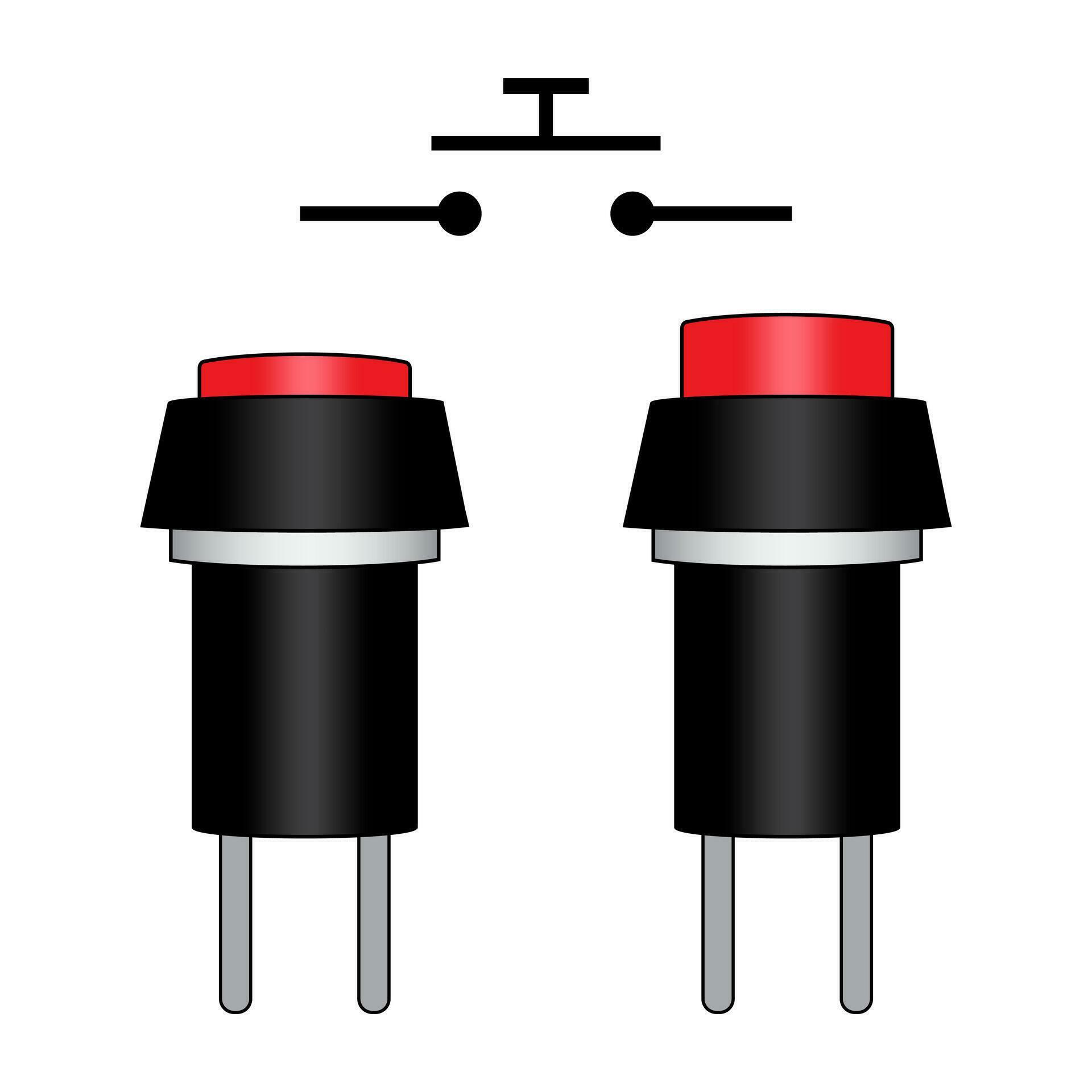 Push Button and Symbol. Electrical Switch. 25747556 Vector Art at Vecteezy