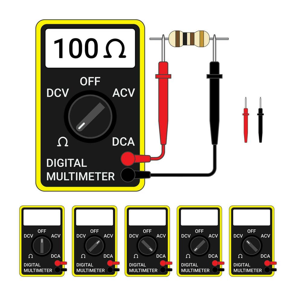 Digital Multimeter. Electrical Measuring Instruments. vector