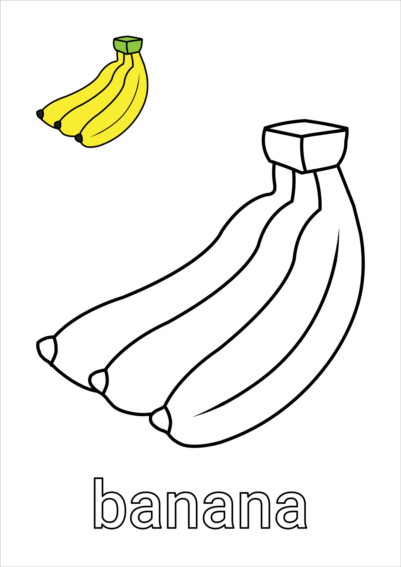 Banana Coloring Page for Kids 25747568 - Banana Coloring Page For Kids Free Vector 