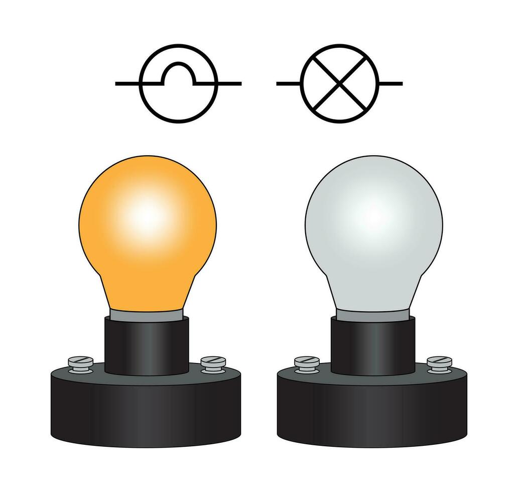 Light Bulb with Socket and Symbol vector