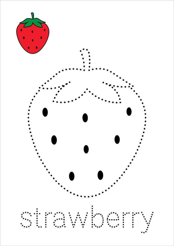 Trace and Color Strawberry vector