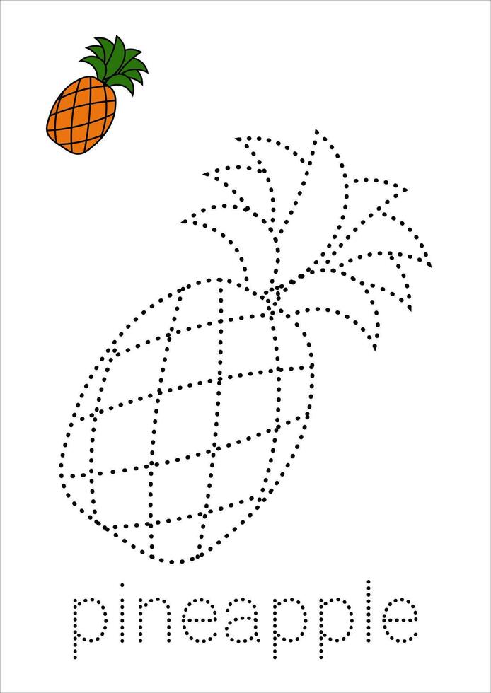 Trace and Color Pineapple vector