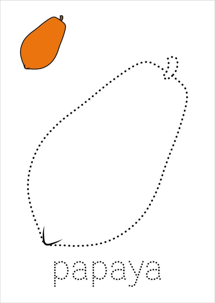 rastro y color de la papaya vector