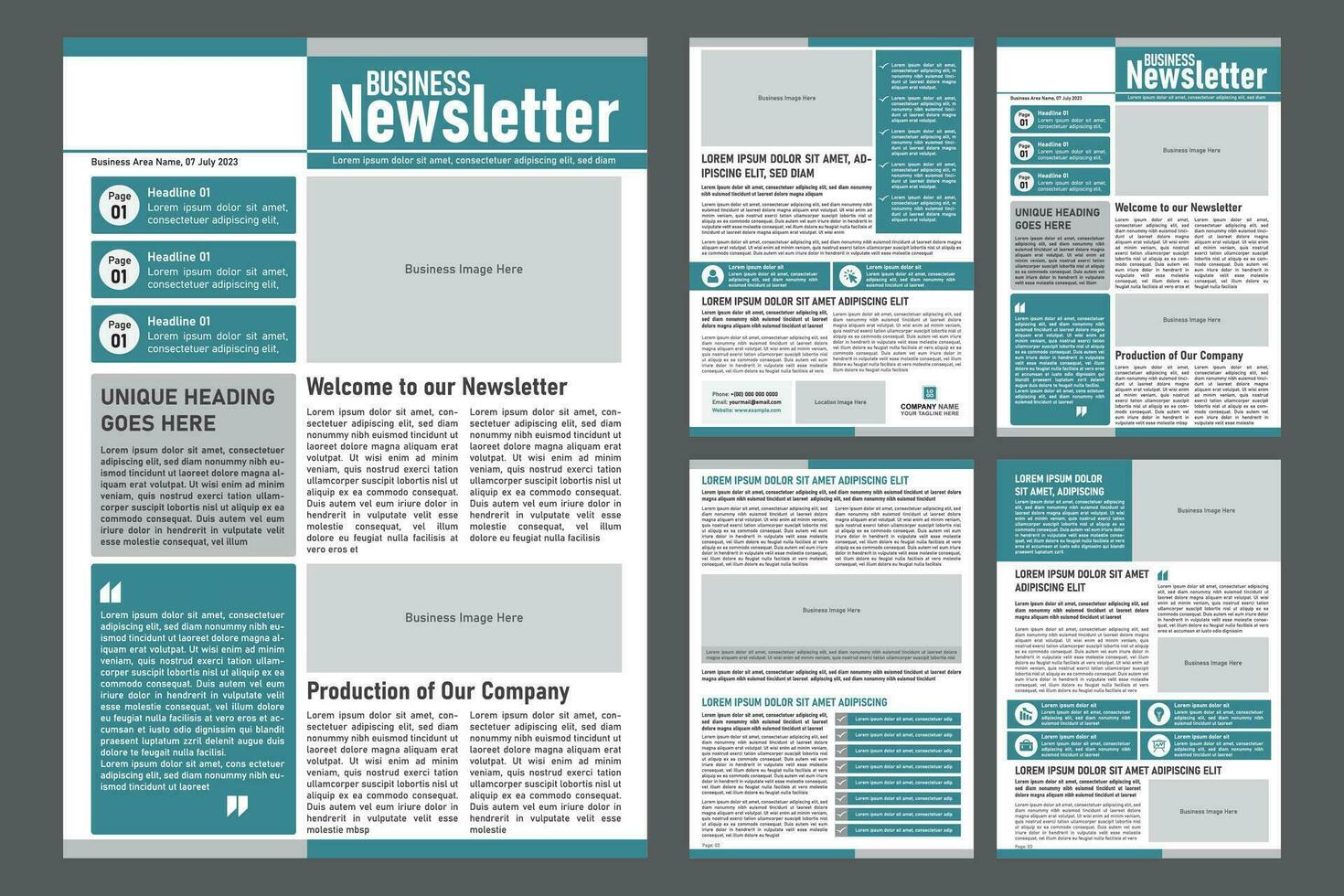 Business Newsletter Template Design vector