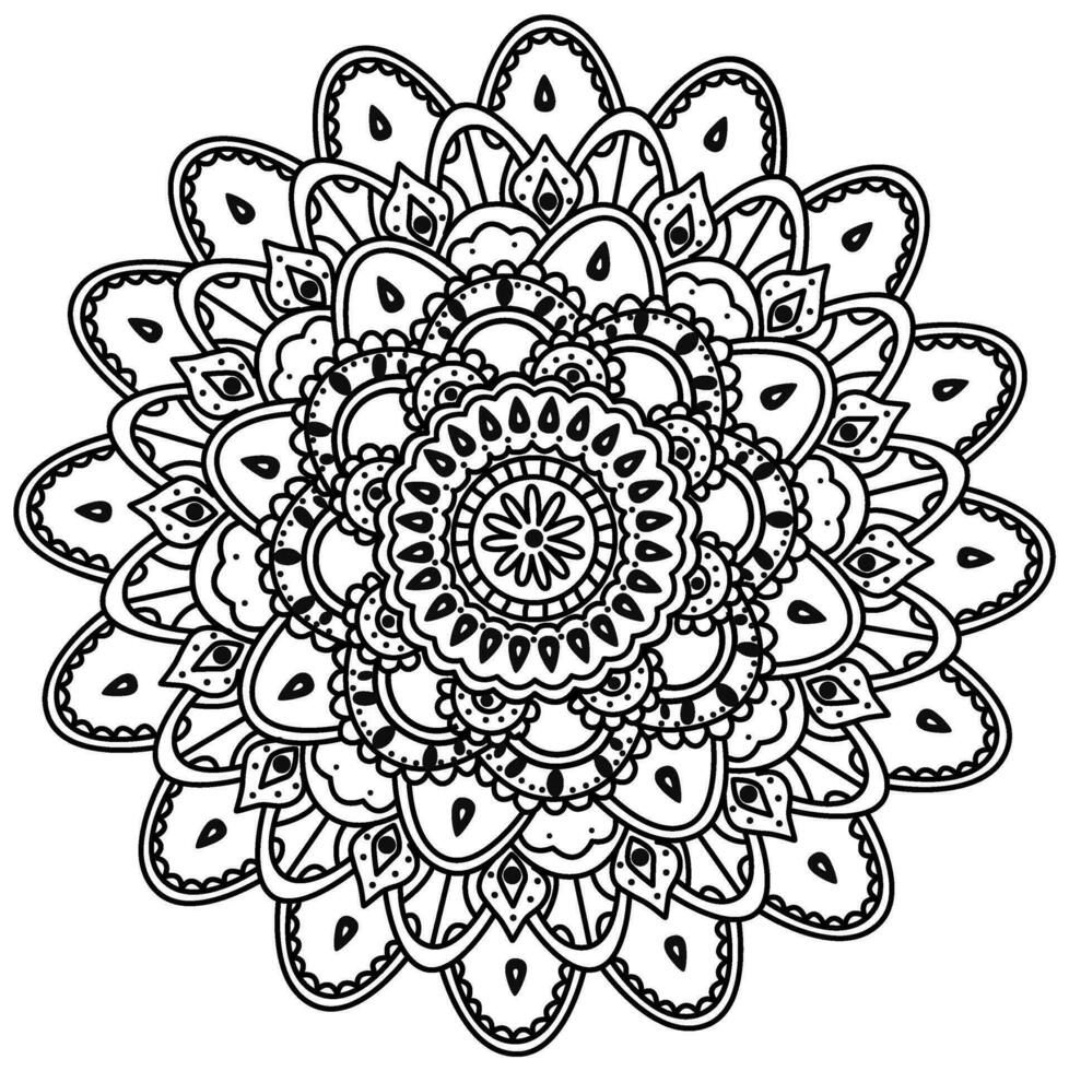 Mandala, vector hand-drawing ,Ornaments in an ethnic oriental style. Coloring book pages.