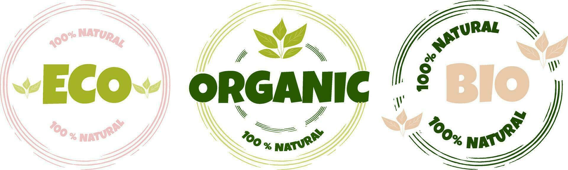 ecología icono. logo modelo con verde hojas para orgánico y eco simpático productos vector