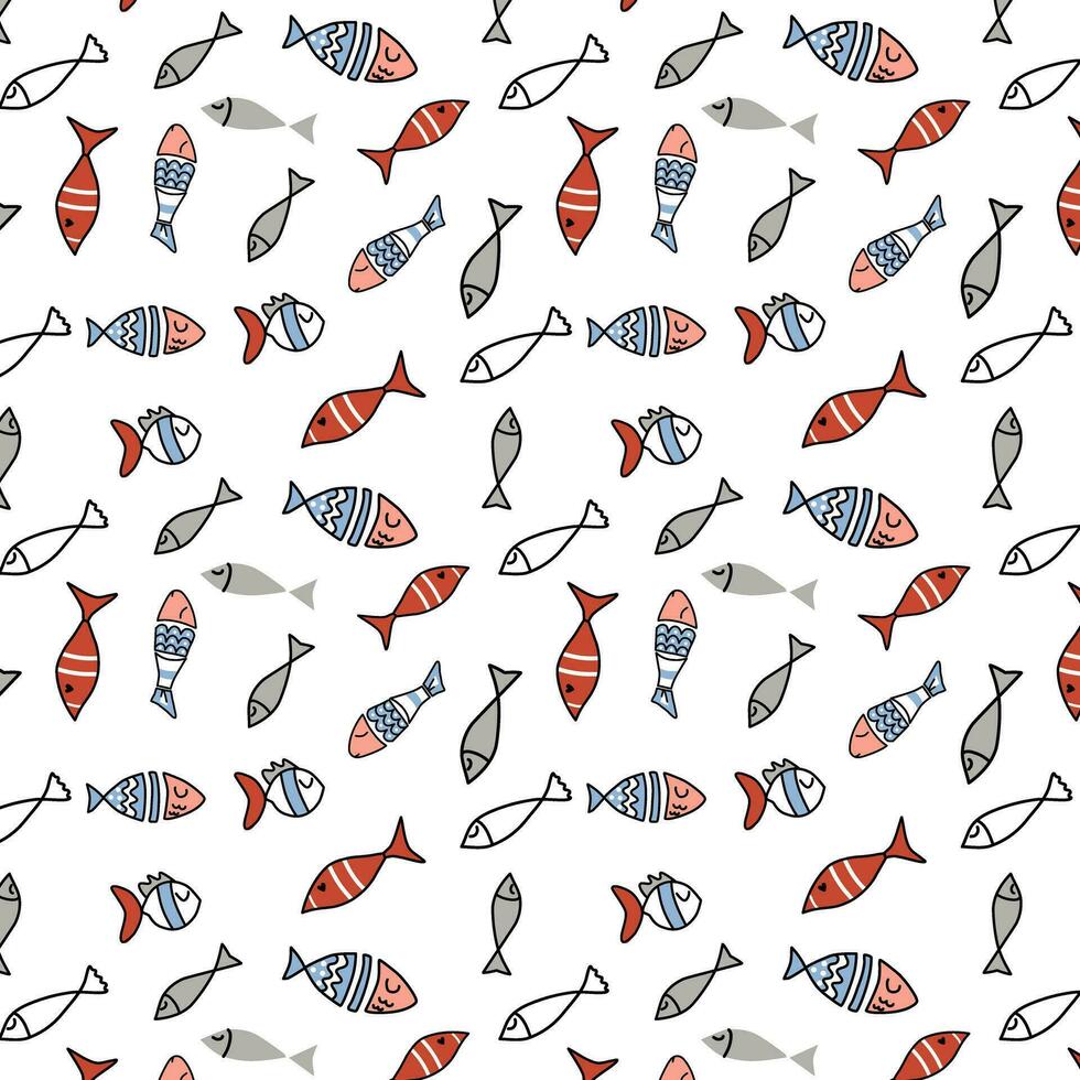 pattern fish,vector illustration  on isolated white background vector