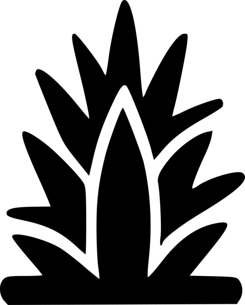 black cactus tree vector
