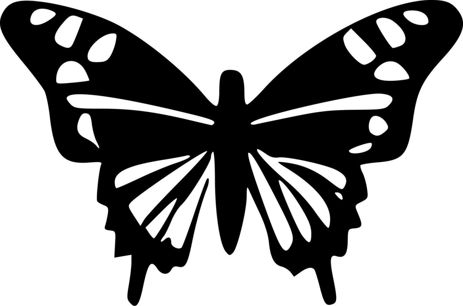 black butterfly icon vector