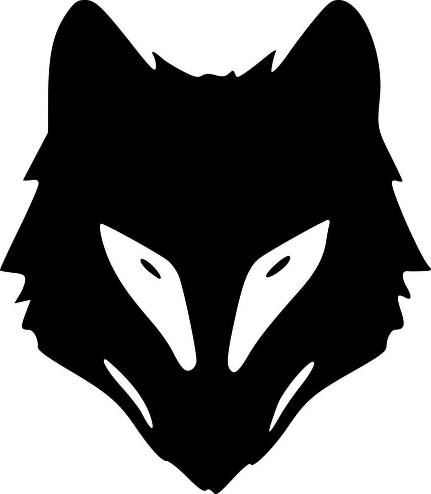 negro lobo icono vector