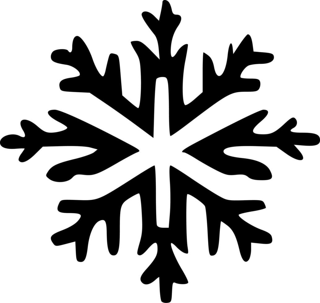 Simple black snowflake with rounded corners. Vector icon.