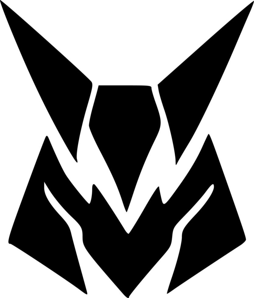 black evil face monster vector
