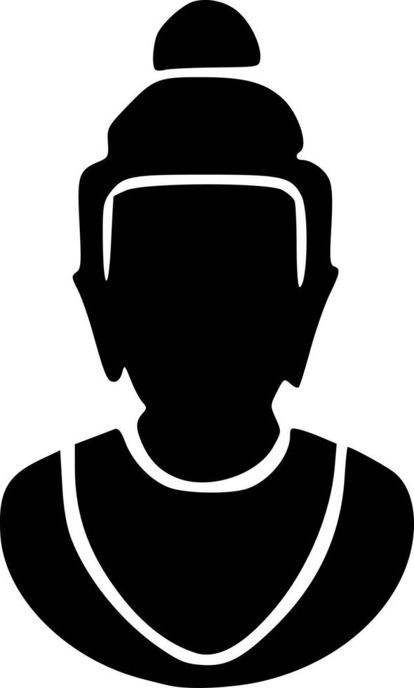 negro Buda icono vector