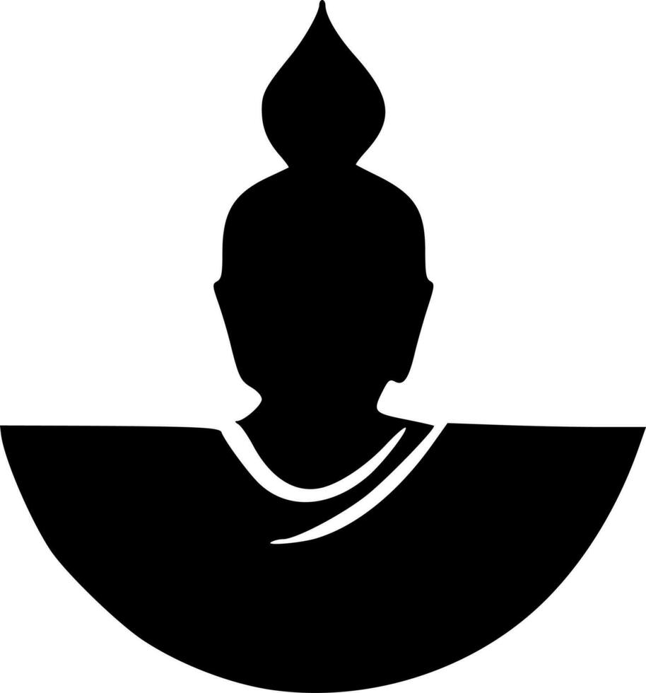 black buddha icon vector