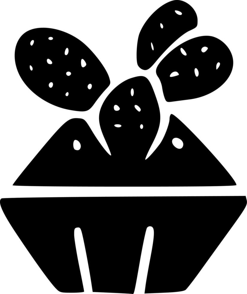 negro planta icono vector