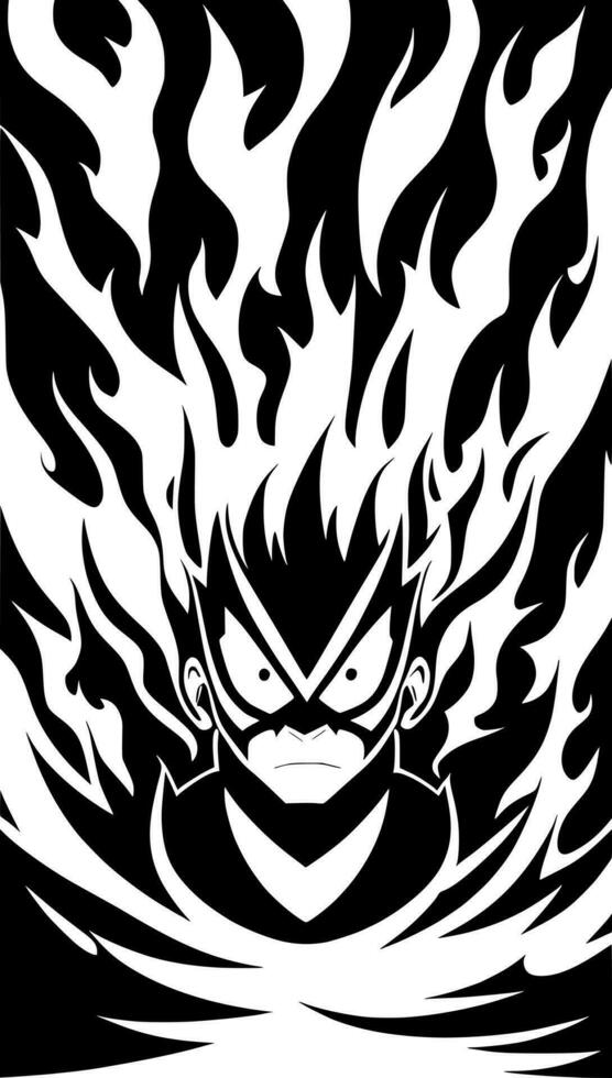 fire man monster cartoon vector