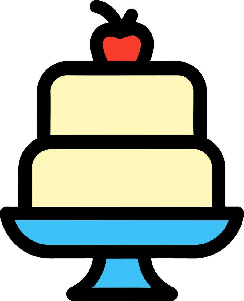 Birthday cake vector isolated icon.