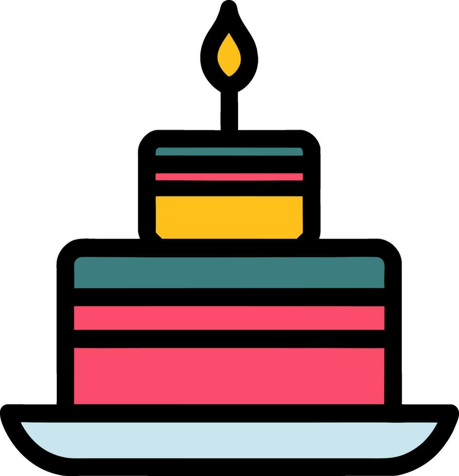 Birthday cake vector isolated icon.