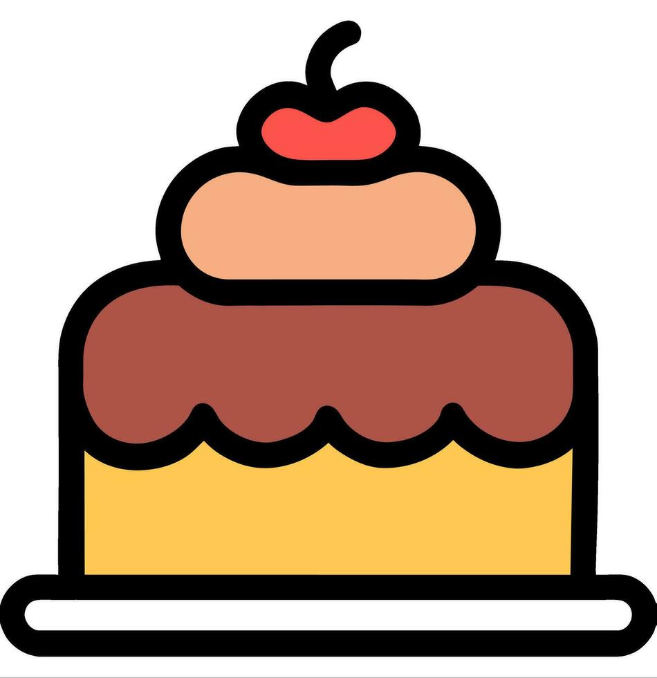 Birthday cake vector isolated icon.