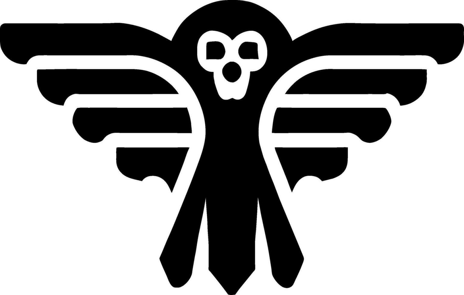 skull with wing icon vector