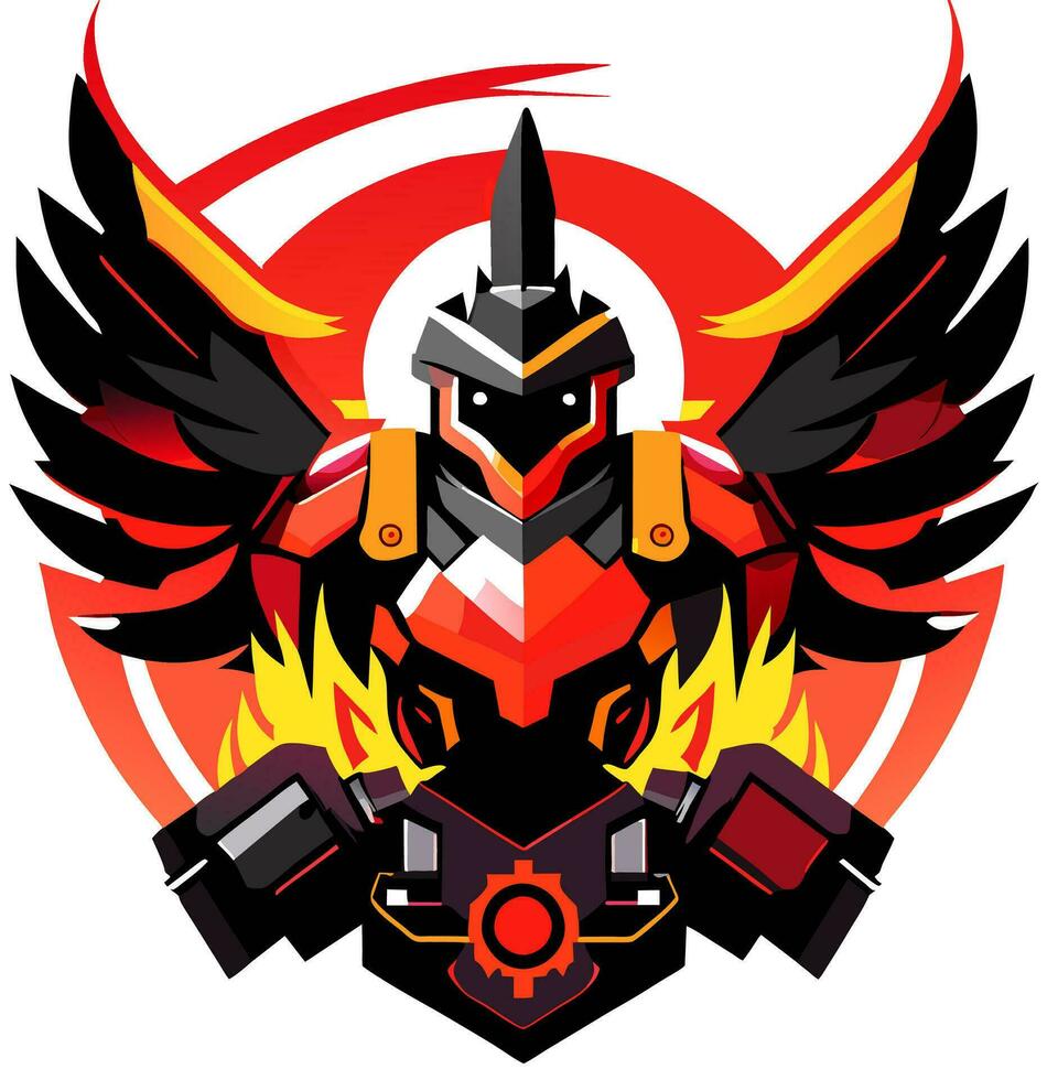 garuda robot cartoon vector