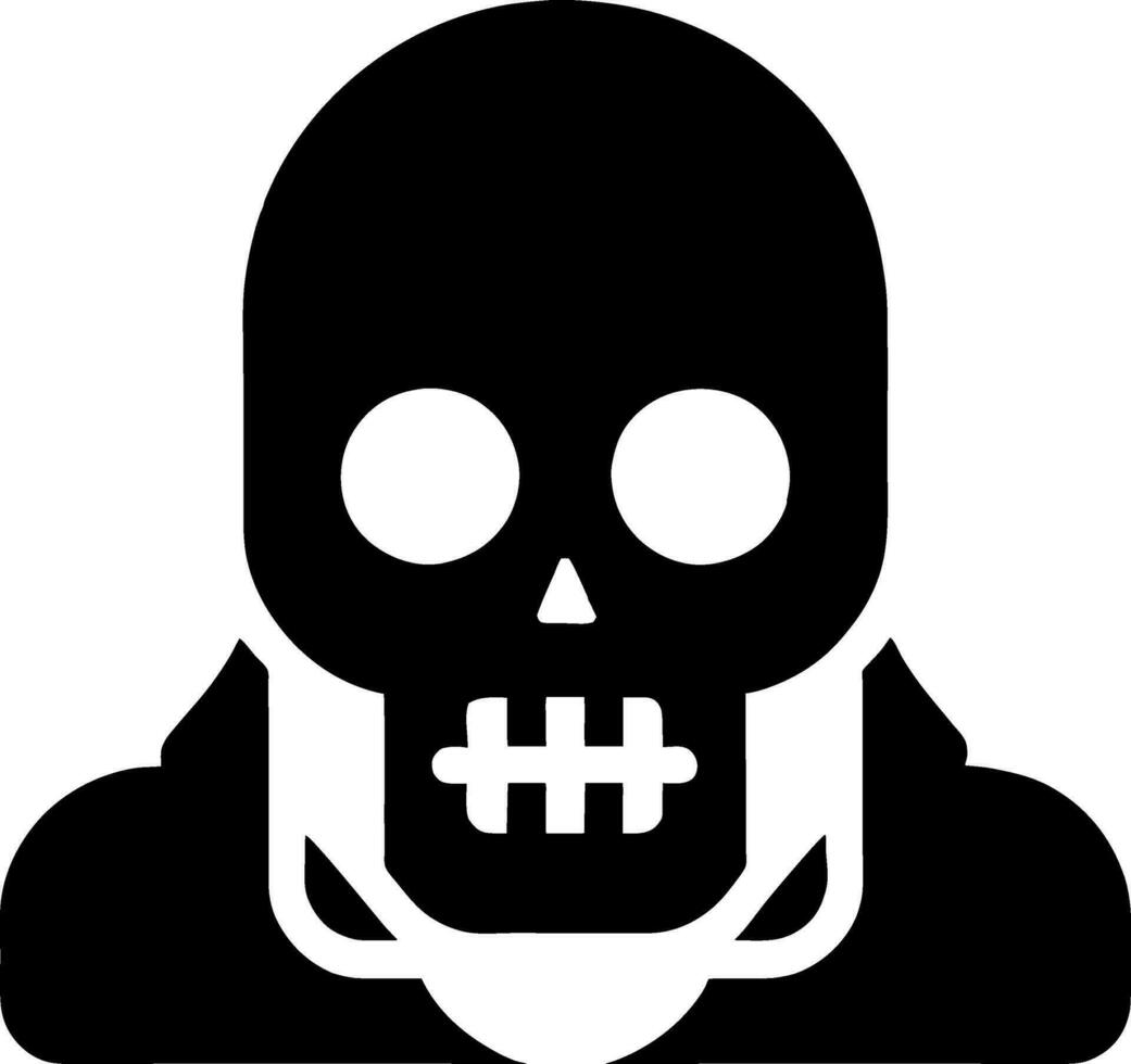 Human skull , death or dead flat vector icon for games and websites