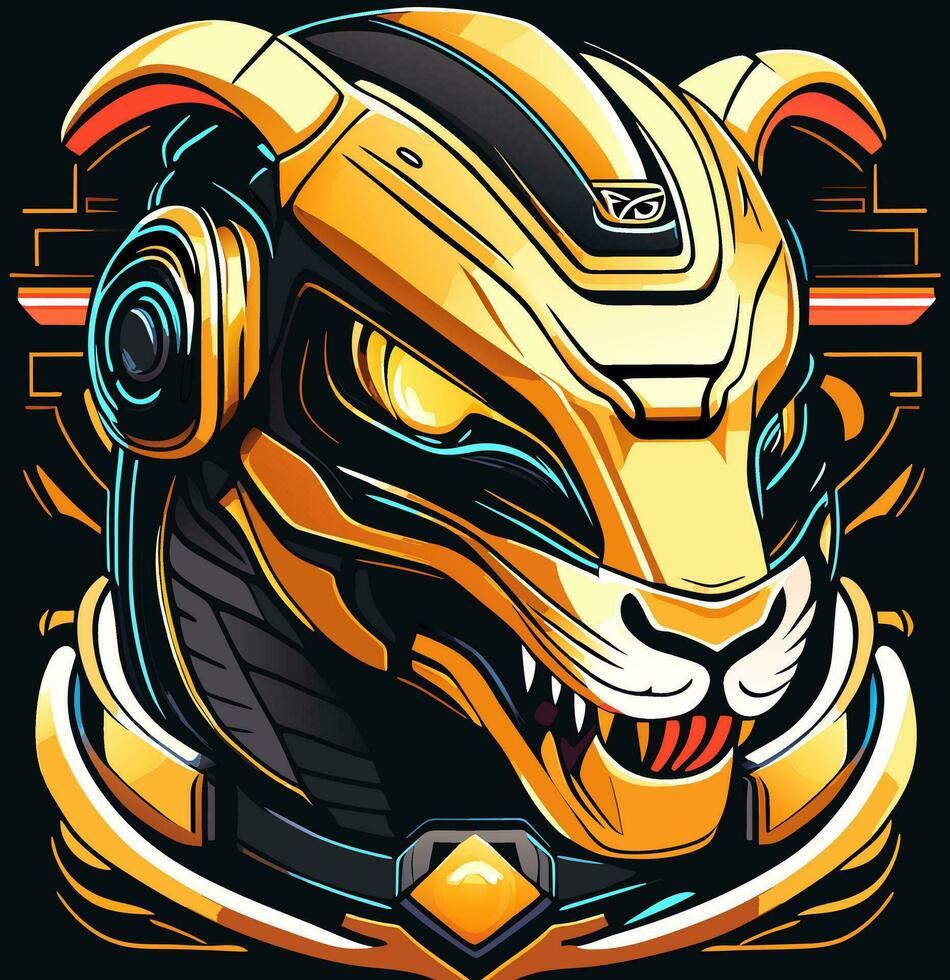 snake robot monster cartoon vector